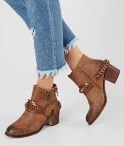 430000591 Blazin Roxx Women's TIA Boot Strap Zipper Brown Bootie