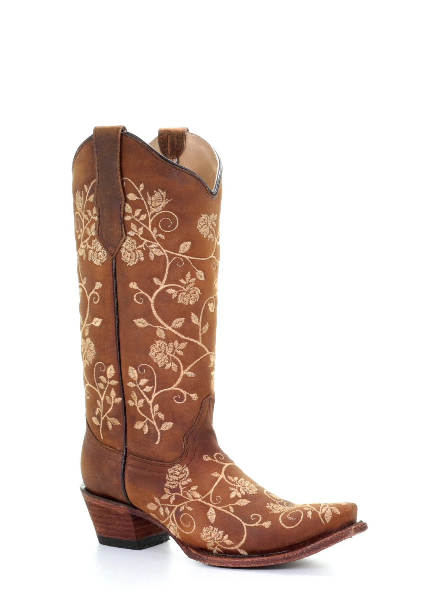 L5443 Circle G By Corral Boots Women's Straw Floral Embroidery Snip Toe Boot 3 L5443 Circle G By Corral Boots Women's Straw Floral Embroidery Snip Toe Boot