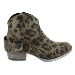 Corral Boots Q5080 Corral Women's Black & Sage Studded Leopard Print Bootie -Western Store 1 1 CG Q5080 Side 900x900 1