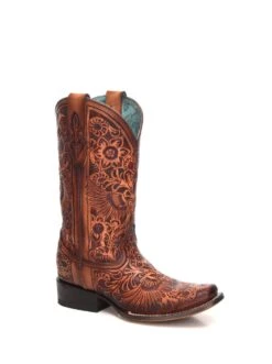 Corral Boots C3364 Corral Women's Cognac Heart & Wings Tooled Boot