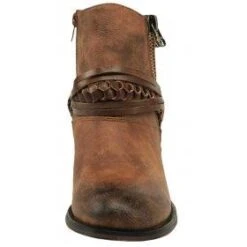 430000591 Blazin Roxx Women's TIA Boot Strap Zipper Brown Bootie -Western Store 430000591 front
