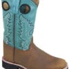 3524 Smoky Mountain Boots Kid's PEUBLO Boot Brown Oiled Distress/Turquoise -Western Store 4633672444