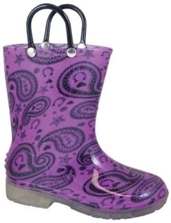 2722 Smoky Mountain Boots Purple Paisley LIGHTNING Rubber Boots