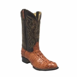 R6094 Cowtown Boots Cognac Gator Print Round Toe