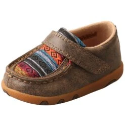 ICA0004 Twisted X Infant Driving Moccasins – Bomber/Multi Serape