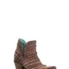 Corral Boots E1422 Corral Women's Brown Inlay And Studs Bootie
