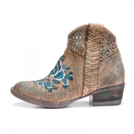 Corral Boots Q0127 Circle G Women's Floral Embroidered Ankle Boot 4 Corral Boots Q0127 Circle G Women's Floral Embroidered Ankle Boot - Image 2