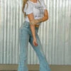 1LB18087-1-LT STRIPE L&B Apparel Women's HOLY STRIPES Stretchy Bell Bottom Flares Bells -Western Store A465BB53 BBDF 4E2B A8BD 128CFCF5BE9E2