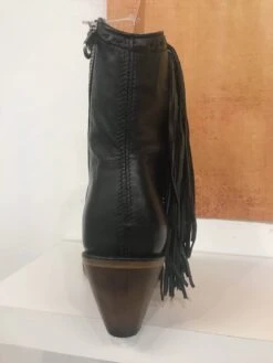 Corral Boots C2909 Corral Women's Black / Natural PYTHON With Fringe Short Boot -Western Store C2909 6