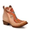 Corral Boots C3269 Corral Women's Natural Orange Embroidery Ankle Boot -Western Store C3269