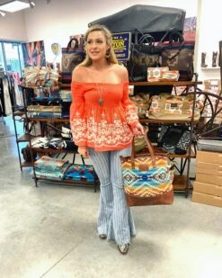 1LB18087-1-LT STRIPE L&B Apparel Women's HOLY STRIPES Stretchy Bell Bottom Flares Bells -Western Store CF137D3D 24A0 4311 A818 D6E81D224EFE