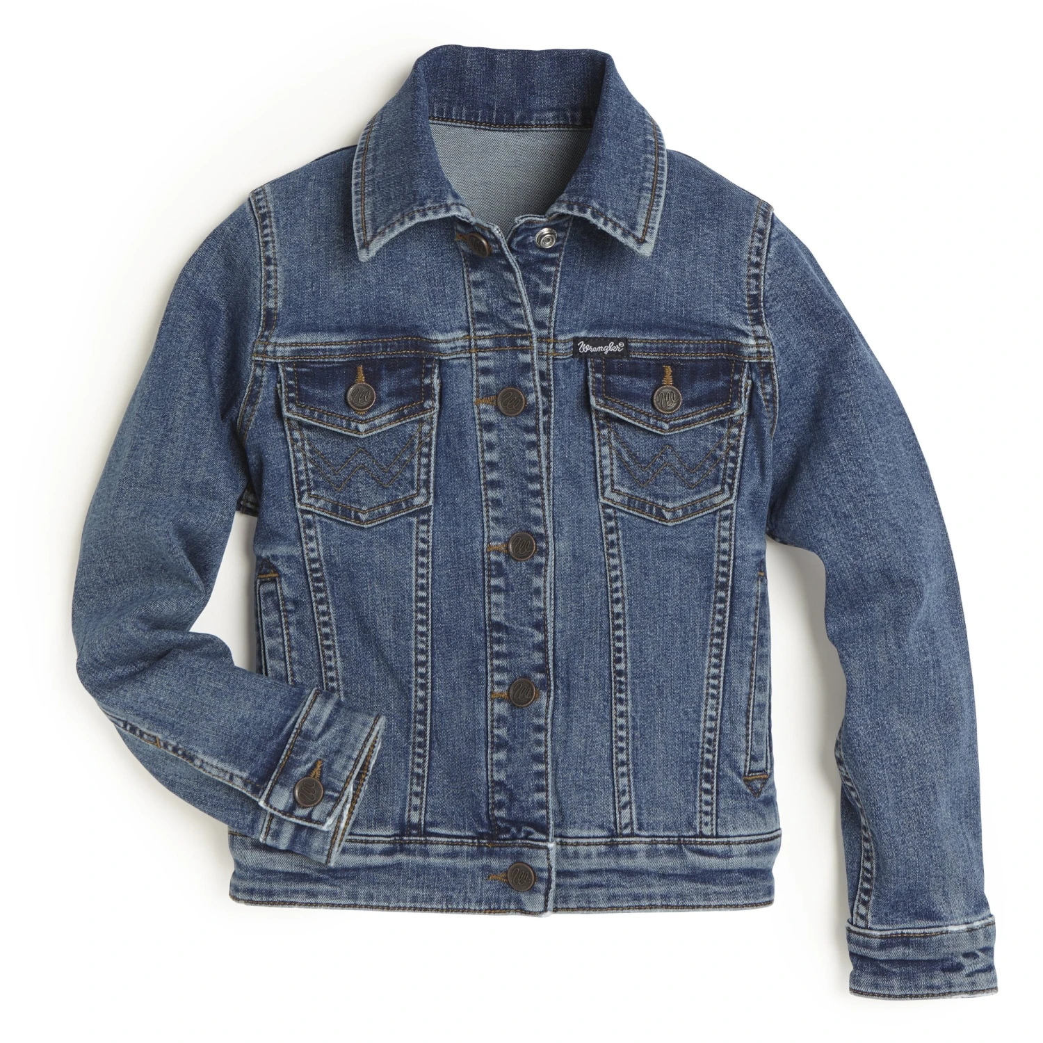 GWJ700D Wrangler® Western Kid's Denim Jacket Top - Dark Denim Wash 3 GWJ700D Wrangler® Western Kid's Denim Jacket Top - Dark Denim Wash