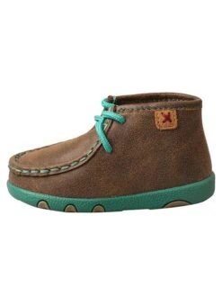 ICA0008 Twisted X Infant Driving Moccasins – Bomber/Turquoise -Western Store ICA0008 LT 510x700 1