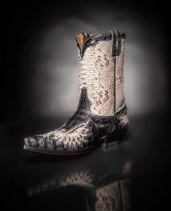 M535-12 Old Gringo Men's EXOTIC EAGLE INLAY 10 In CAIMAN / PYTHON Snip Toe Boot
