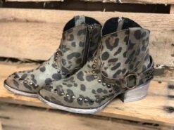 Corral Boots Q5080 Corral Women's Black & Sage Studded Leopard Print Bootie -Western Store IMG 1923 2048x2048 e0823987 89fa 460e 8df9 57d504323b01
