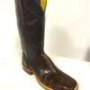 Q8708 Cowtown Chocolate Smooth Gator Square Toe -Western Store IMG 7299