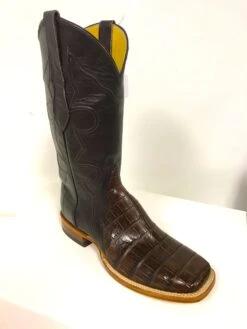 Q8708 Cowtown Chocolate Smooth Gator Square Toe