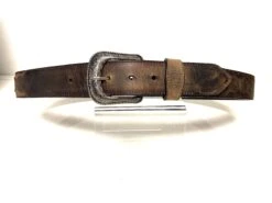 OLD1005 Old Boot Factory PANCHO VILLA Dusty Brown Goat Leather Belt