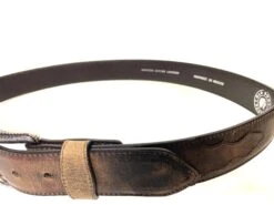 OLD1005 Old Boot Factory PANCHO VILLA Dusty Brown Goat Leather Belt -Western Store IMG 9571