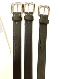 OLD1004 Old Boot Factory DEER TANNED Black Smoke Leather Belt -Western Store IMG 9628