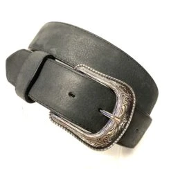 OLD1004 Old Boot Factory DEER TANNED Black Smoke Leather Belt