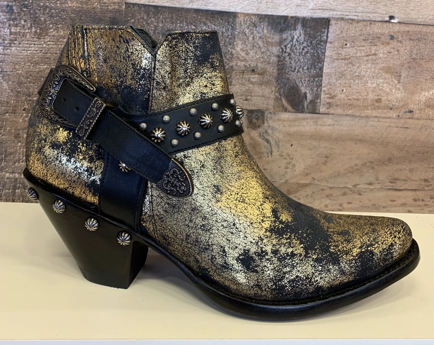 YBL369-1 Yippee Ki Yay By Old Gringo Women's KAORY Gold Black Metallic Bootie 3 YBL369-1 Yippee Ki Yay By Old Gringo Women's KAORY Gold Black Metallic Bootie