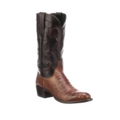 M1635.R4 Lucchese Bootmaker Men's CHARLES Sienna Belly Caiman Round Toe
