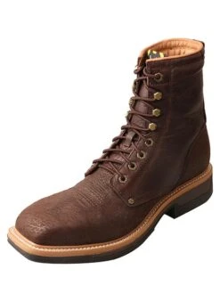 MLCAL01 Twisted X Men’s Lite Cowboy Lacer Workboot – Brown Alloy Safety Toe