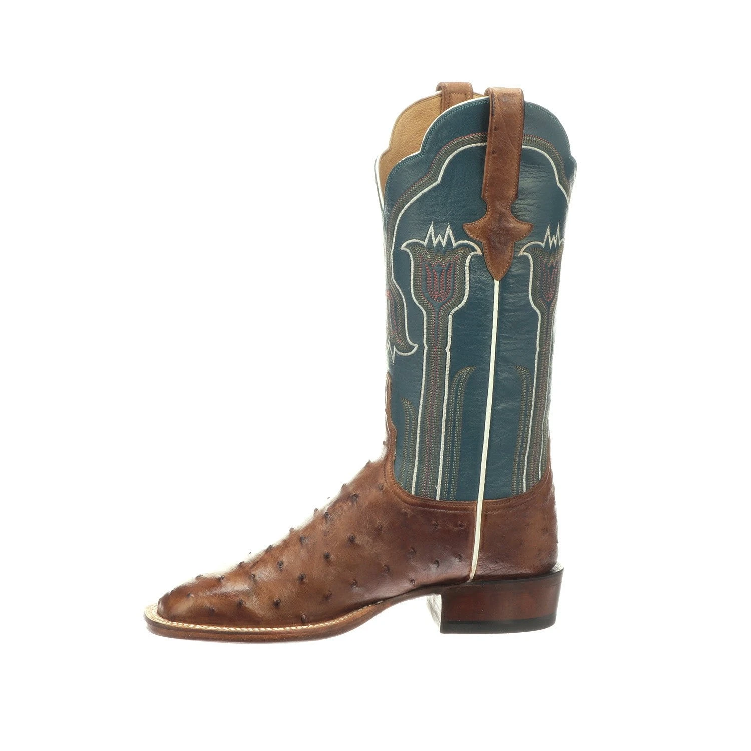 CL2112.W8 Lucchese Women's Maggie FQ Ostrich Boot Garganey Blue/ Barnwood Boot 5 CL2112.W8 Lucchese Women's Maggie FQ Ostrich Boot Garganey Blue/ Barnwood Boot - Image 3
