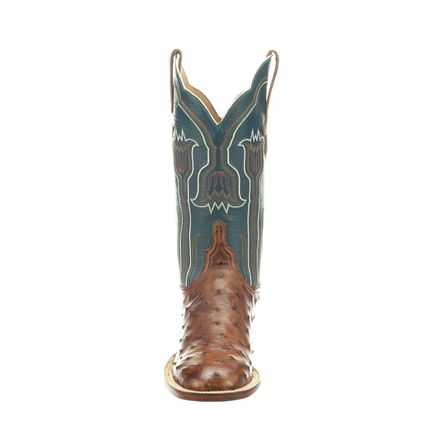 CL2112.W8 Lucchese Women's Maggie FQ Ostrich Boot Garganey Blue/ Barnwood Boot 4 CL2112.W8 Lucchese Women's Maggie FQ Ostrich Boot Garganey Blue/ Barnwood Boot - Image 2