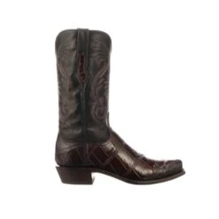 N1186 Lucchese Bootmaker Men's RIO Black Cherry Big Gator Boot -Western Store N118673 R01 C01