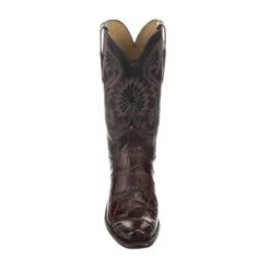 N1186 Lucchese Bootmaker Men's RIO Black Cherry Big Gator Boot -Western Store N118673 R02 C07