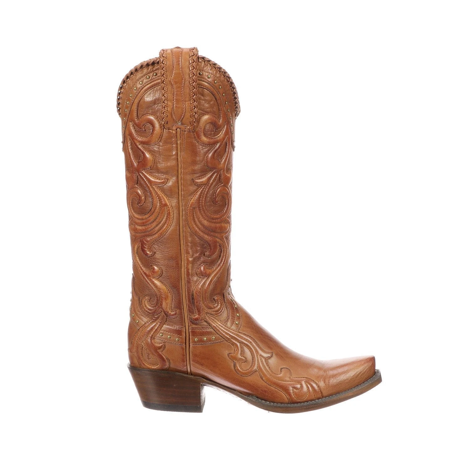 GY4501.S54 Lucchese Women's SARATOGA Cognac Burn Baby Buff Snip Toe Boot 7 GY4501.S54 Lucchese Women's SARATOGA Cognac Burn Baby Buff Snip Toe Boot - Image 5