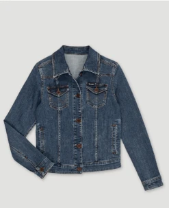 LWJ701D Wrangler® Western Women's Denim Jacket Top - Dark Denim Wash -Western Store ScreenShot2020 10 03at11.23.40AM