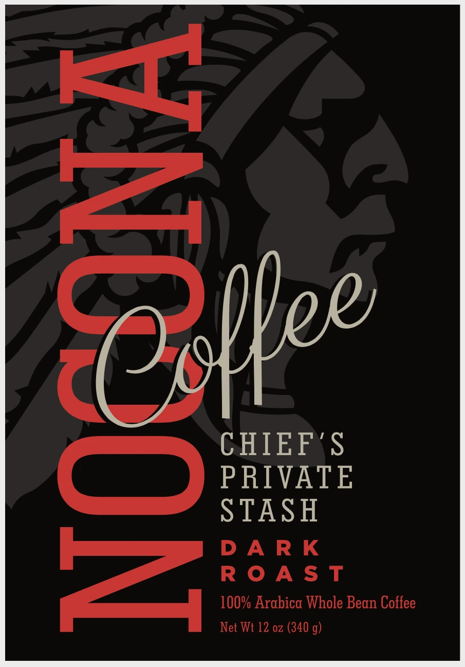 NC2001 Nocona Coffee CHIEF'S PRIVATE STASH Dark Roast 12 Oz Bag - GROUND 3 NC2001 Nocona Coffee CHIEF'S PRIVATE STASH Dark Roast 12 Oz Bag - GROUND