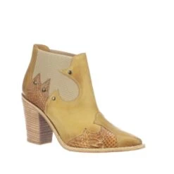 BL6758 Lucchese Women's STACY Tan Exotic Pieced Bootie