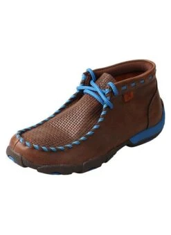 YDM0027 Twisted X Kid’s Driving Moccasins – Brown/Blue