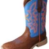 YHY0001 Twisted X Kid’s Hooey Boot – Cognac Shoulder/Neon Blue -Western Store YHY0001