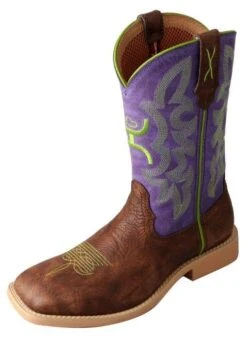 YHY0004 Twisted X Kid’s Hooey Boot – Brown Shoulder/Purple