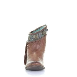 Corral Boots A3196 Corral Women's EMMA Cognac / Turquoise Conchos Ankle Boot 10 Corral Boots A3196 Corral Women's EMMA Cognac / Turquoise Conchos Ankle Boot -Western Store a3196 5