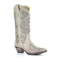 Corral Boots A3322 Corral Women's MARTINA WHITE Glitter Inlay Boot