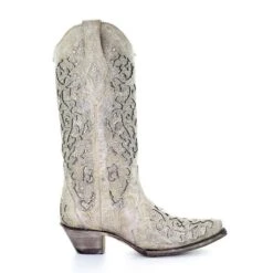 Corral Boots A3322 Corral Women's MARTINA WHITE Glitter Inlay Boot -Western Store a3322 3