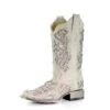 A3397 Corral Boots Women's White Sequin Inlay Bling Glitter Sq Toe Boot 2 A3397 Corral Boots Women's White Sequin Inlay Bling Glitter Sq Toe Boot -Western Store a3397 2