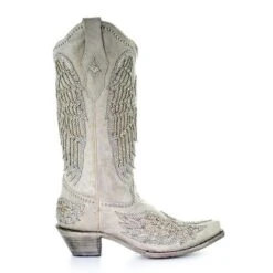 Corral Boots A3571 Corral Women's White Cross & Wings Snip Toe Boot -Western Store a3571 2