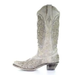Corral Boots A3571 Corral Women's White Cross & Wings Snip Toe Boot -Western Store a3571