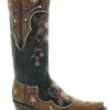 L696-10 Old Gringo Women's BONNIE PIPPIN Black / Brown Floral Embroidery Snip Toe Boot -Western Store bonnie 1