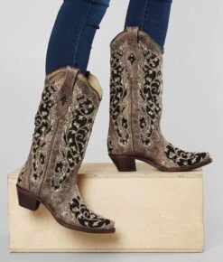 Corral Boots A3569 Corral Women's ASHLEY Brown Inlay / Flowered Embroidery / Studs And Crystals Boot 13 Corral Boots A3569 Corral Women's ASHLEY Brown Inlay / Flowered Embroidery / Studs And Crystals Boot -Western Store dd9cc1d519c994d42fa7eca2d60f0168v3
