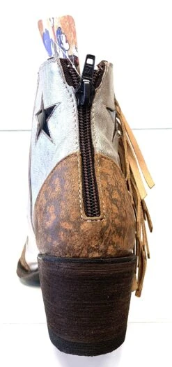 YBL359-1 Yippee Ki Yay By Old Gringo Women's JUDITH Stars And Fringe SILVER / OCRE Ankle Boot -Western Store image 3e92356c 705c 4935 8735 410636491b77