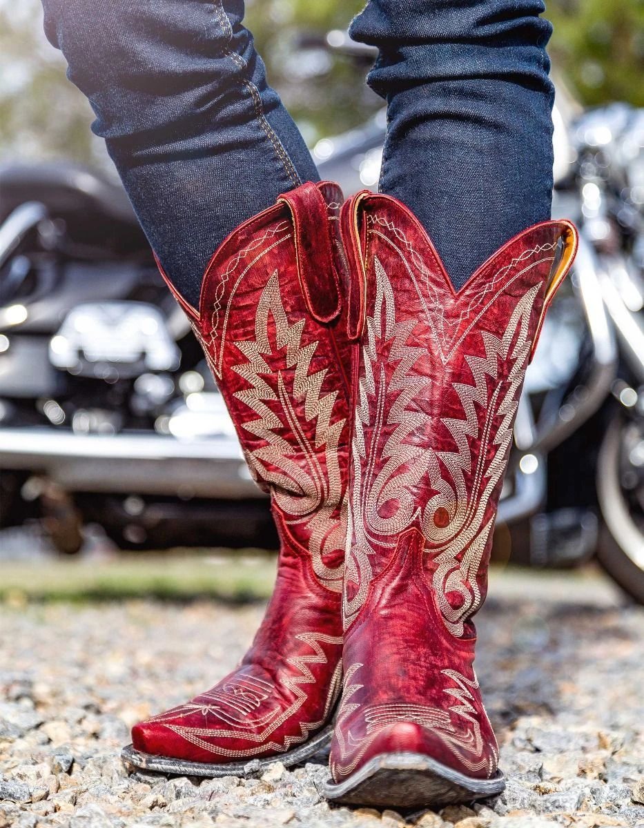 L175-262RF Old Gringo Women's Red NEVADA Wide Calf Boot 6 L175-262RF Old Gringo Women's Red NEVADA Wide Calf Boot - Image 4