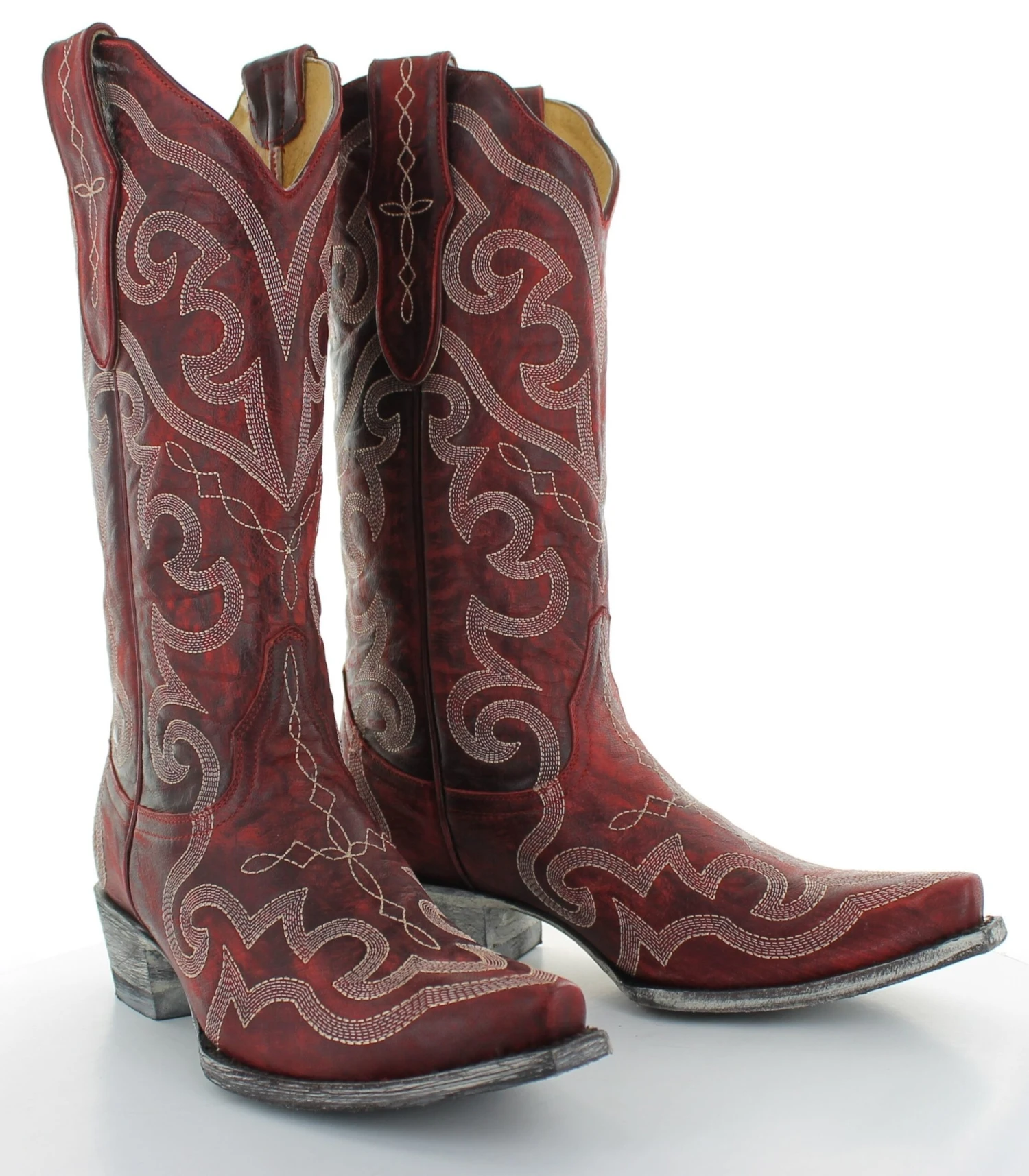 YL277-7 Yippee Ki Yay By Old Gringo Women's VITTORIA STITCHED Snip Toe Red Boot 3 YL277-7 Yippee Ki Yay By Old Gringo Women's VITTORIA STITCHED Snip Toe Red Boot